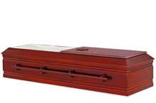 Ophel Casket, Poplar Veneer Traditional Construction Satin Antique Mahogany Finish, Moselle Crepe Interior